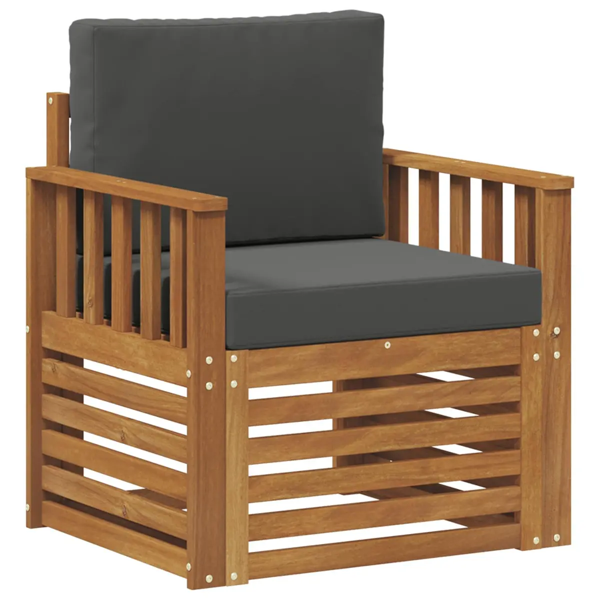 Outdoor Sectional Sofa Set Modular Garden Seating Brown Solid Wood Furniture
