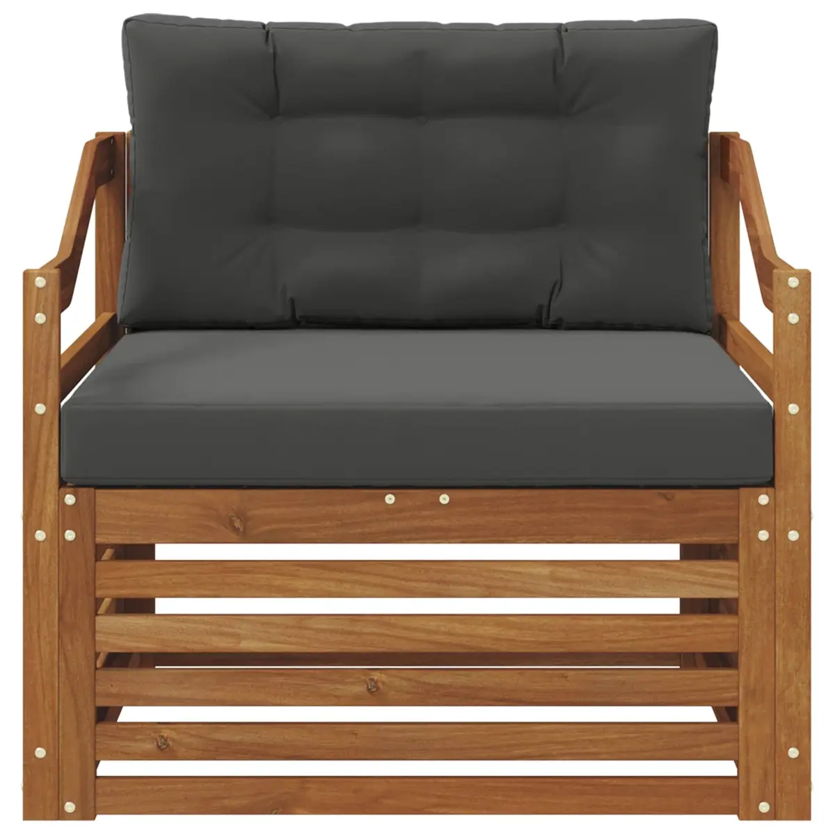 Outdoor Sectional Sofa Set Solid Acacia Wood Brown Garden Patio Furniture