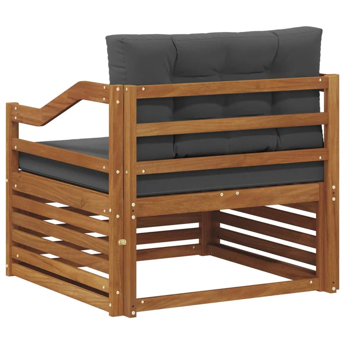 Outdoor Sectional Sofa Set Solid Acacia Wood Brown Garden Patio Furniture