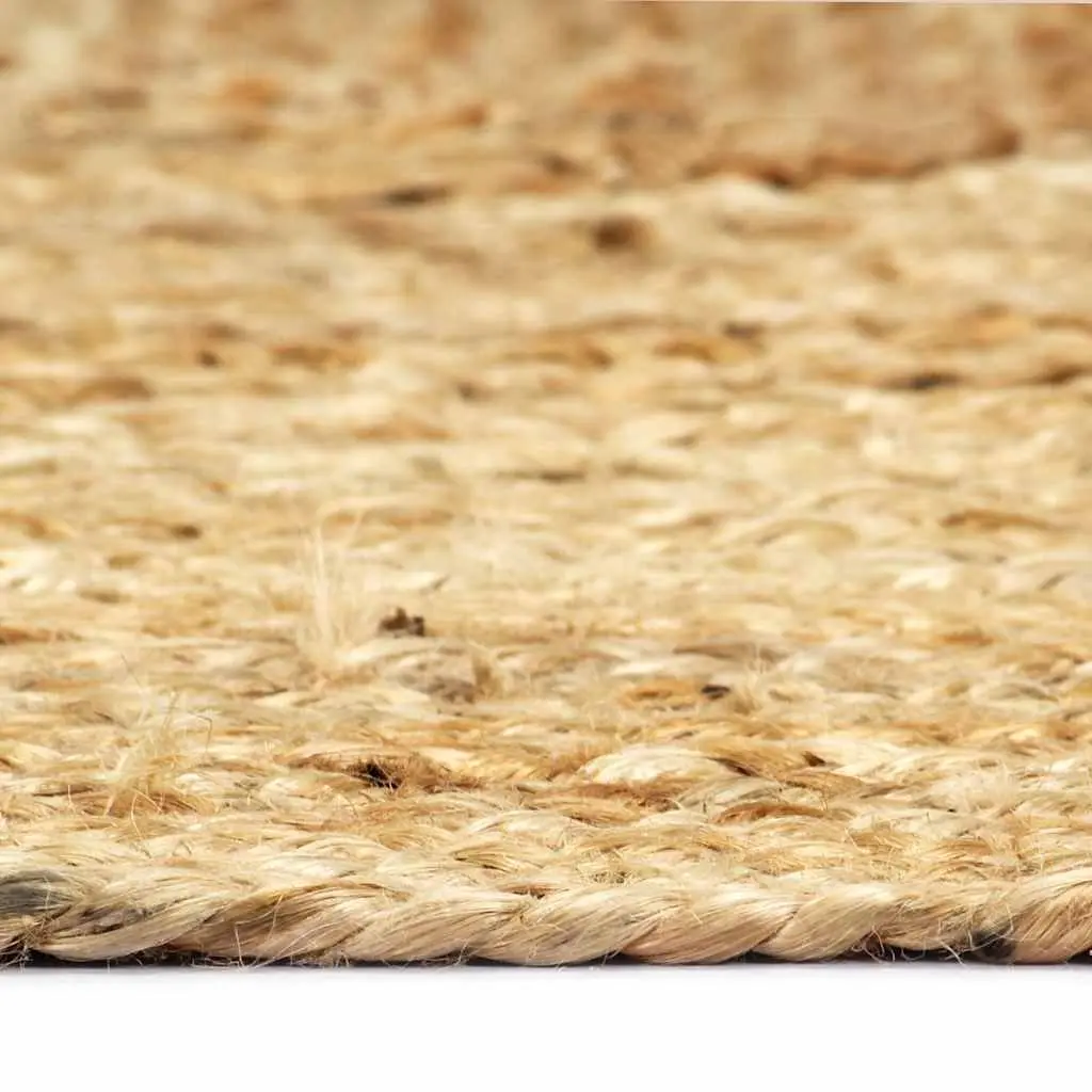 Jute Area Rug Handmade 200x300 cm Brown Natural Braided Floor Mat Home Decor