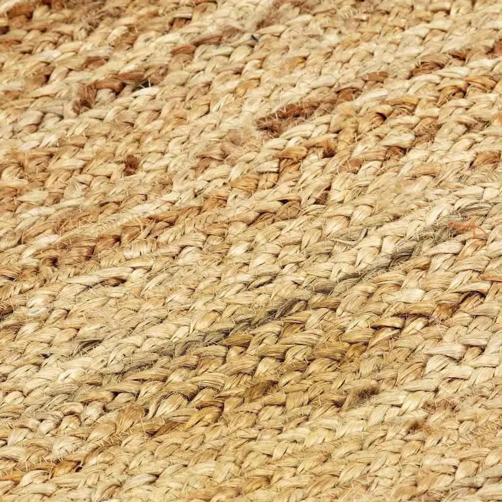 Jute Area Rug Handmade 200x300 cm Brown Natural Braided Floor Mat Home Decor