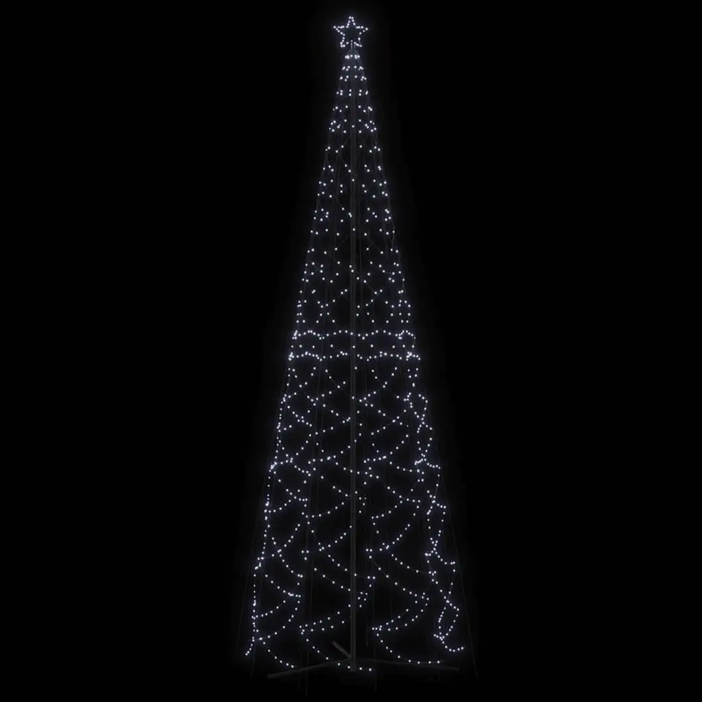 Christmas Cone Tree 500cm Tall 160cm Wide 1400 Cold White LEDs 8 Lighting Modes