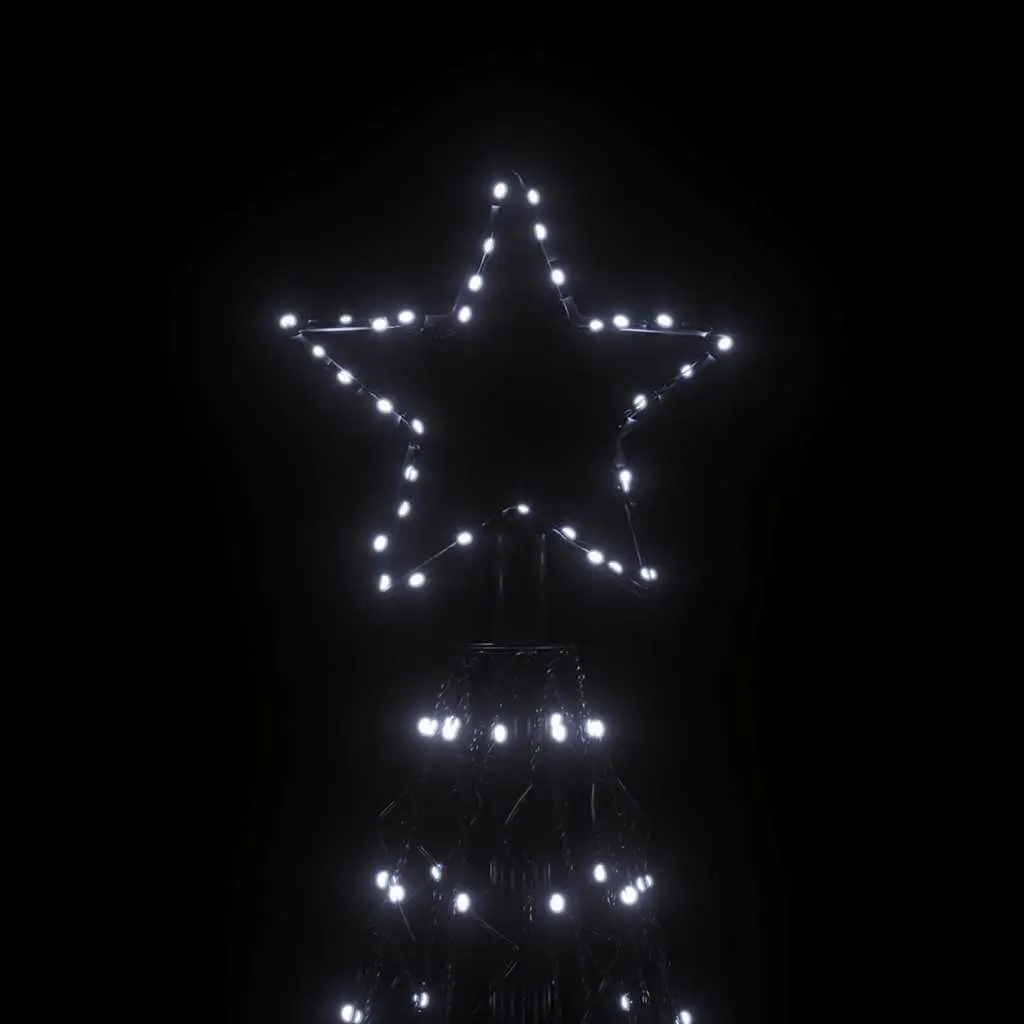 Christmas Cone Tree 500cm Tall 160cm Wide 1400 Cold White LEDs 8 Lighting Modes
