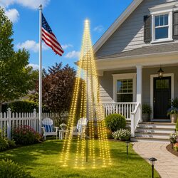 Reliable 500cm Flagpole LED Christmas Tree for Festive Use