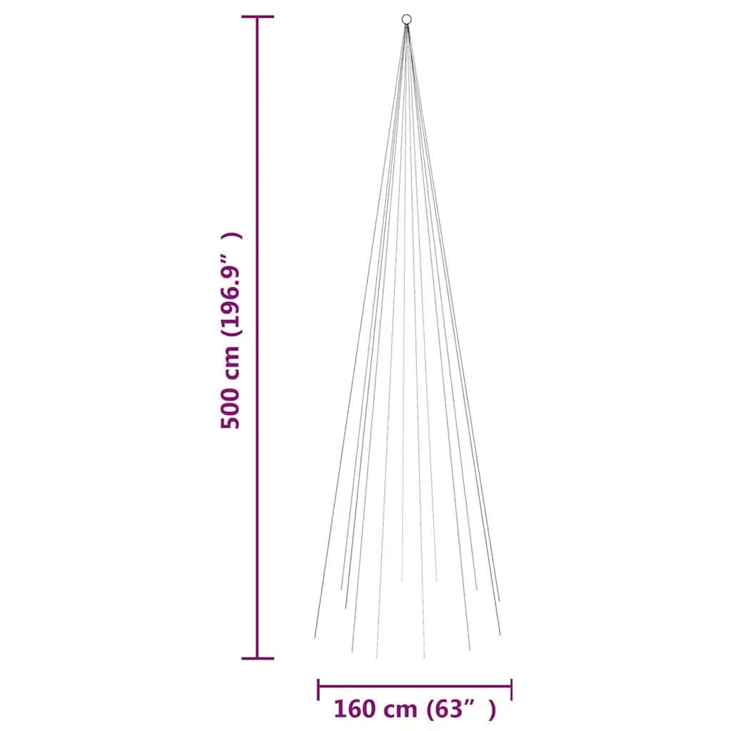 LED Christmas Tree 500cm 732 Warm White Lights 8 Effects Outdoor
