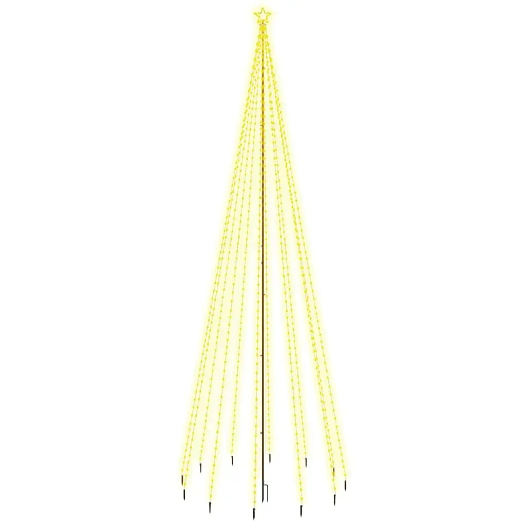 Christmas Tree Holiday Decoration 500cm White with 732 Warm White LEDs and 8 Light Effects