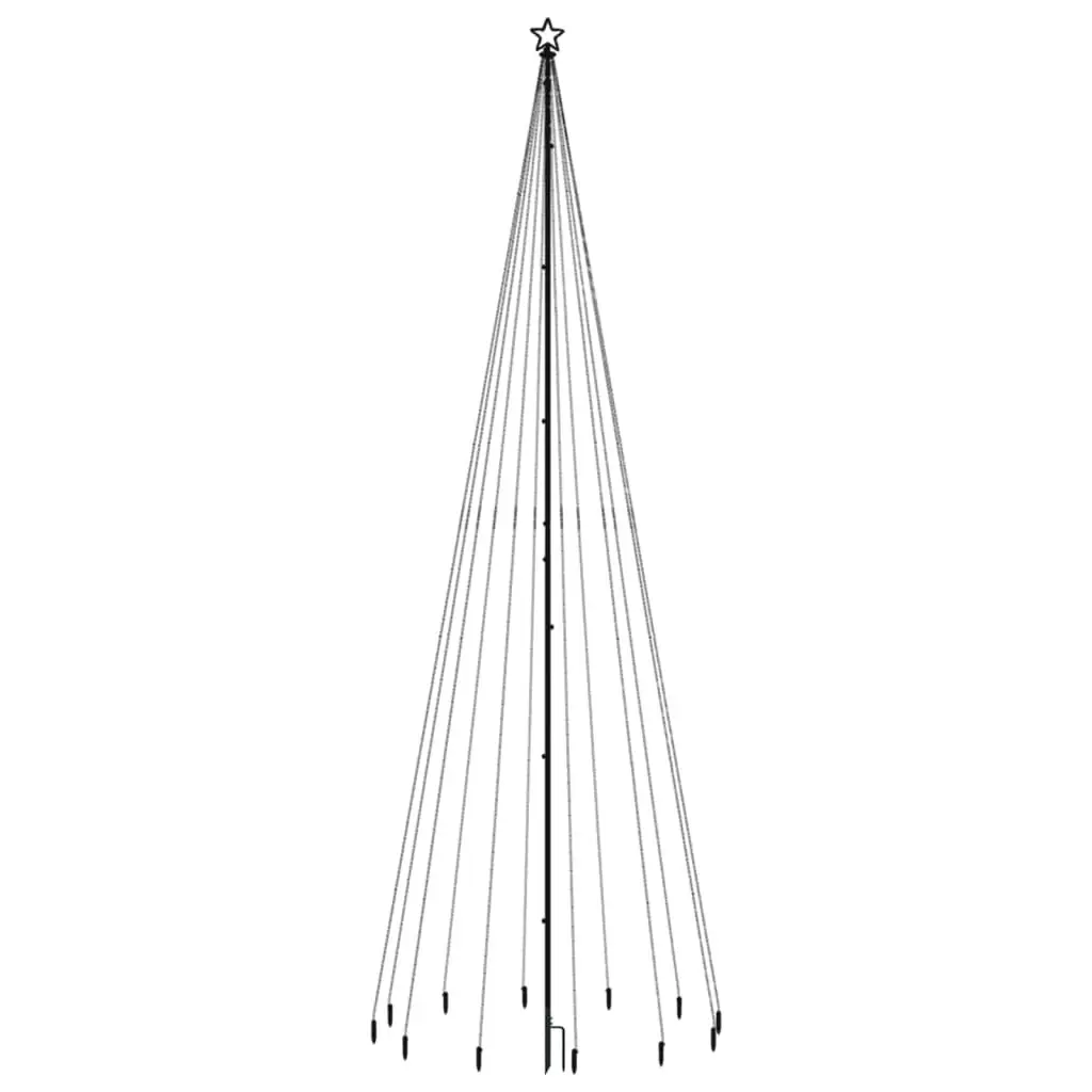 Christmas Tree Holiday Decoration 500cm White with 732 Warm White LEDs and 8 Light Effects