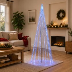Blue Christmas Tree with Spike 500cm 732 LED Lights 8 Effects Holiday Decoration
