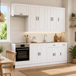 Kitchen Unit PORTO 8 Piece White Engineered Wood Storage Cabinet Cupboard