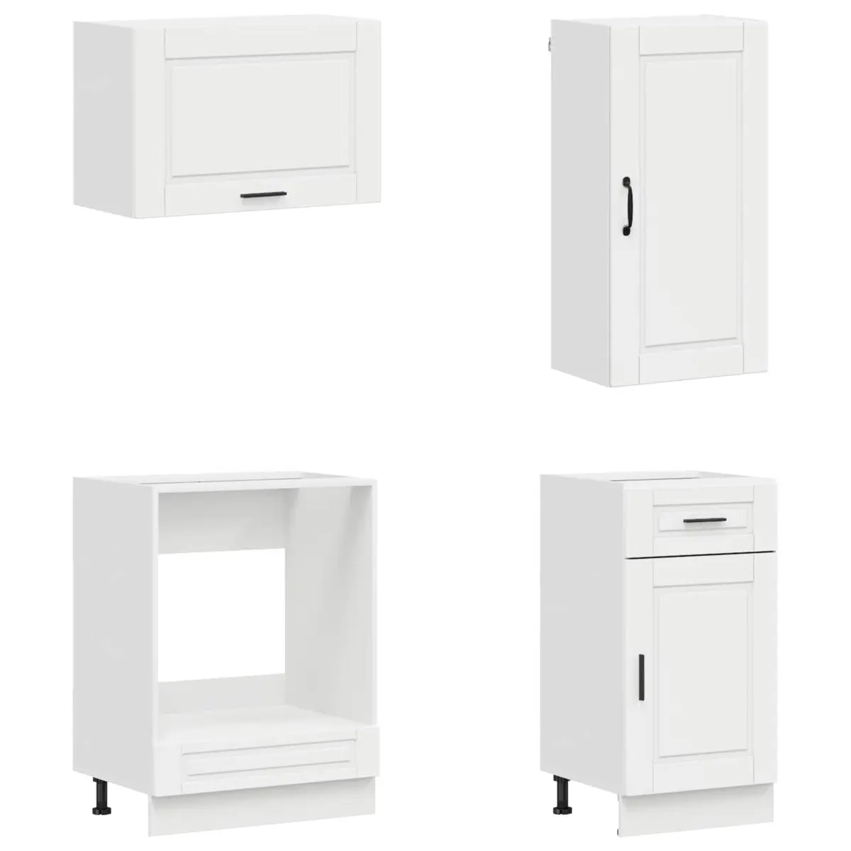 Kitchen Cabinet Set 8 Piece High Gloss White Engineered Wood Storage Unit