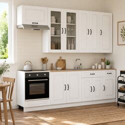 White Engineered Wood Kitchen Cabinet for Practical Use