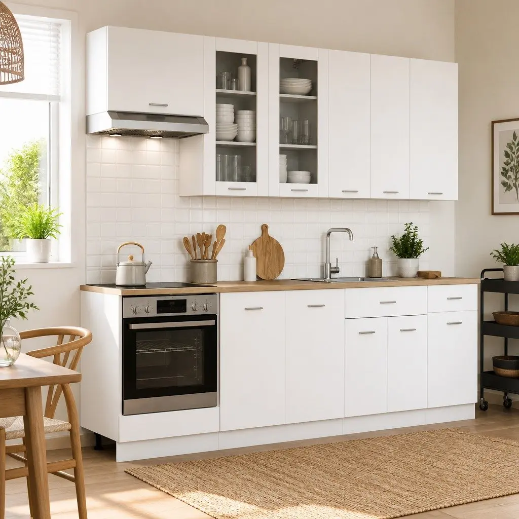 8 Piece Kitchen Cabinet in Engineered Wood