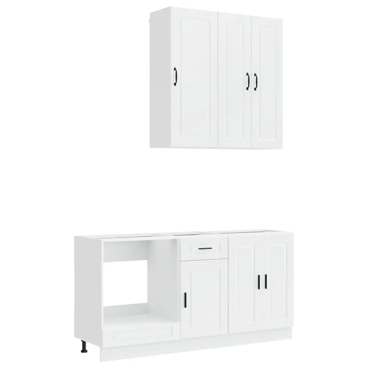 Kitchen Cabinet Storage Unit 5 Piece High Gloss White Engineered Wood