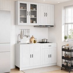 Reliable 4-Piece High Gloss White Kitchen Storage