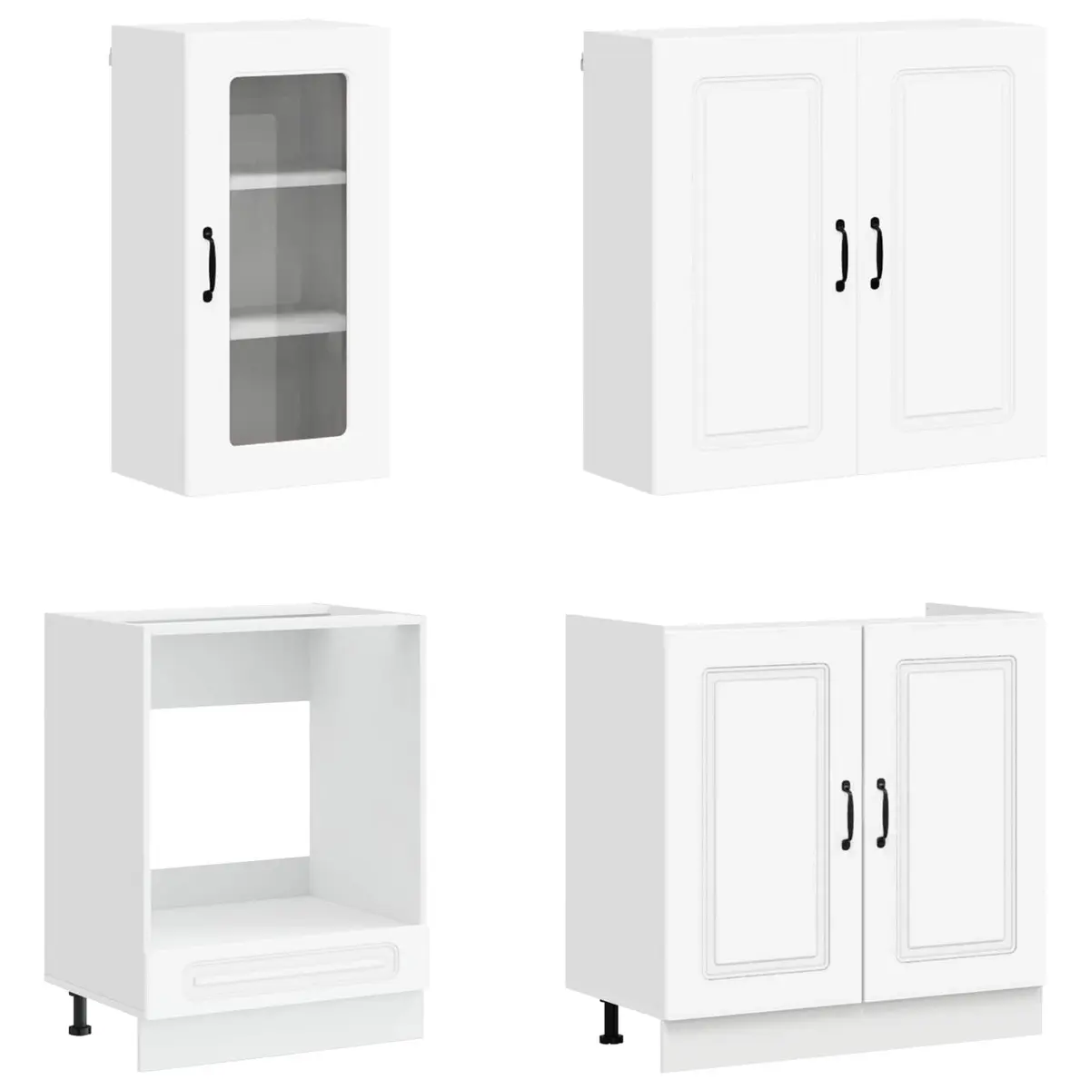 White Engineered Wood Kitchen Cabinet Unit