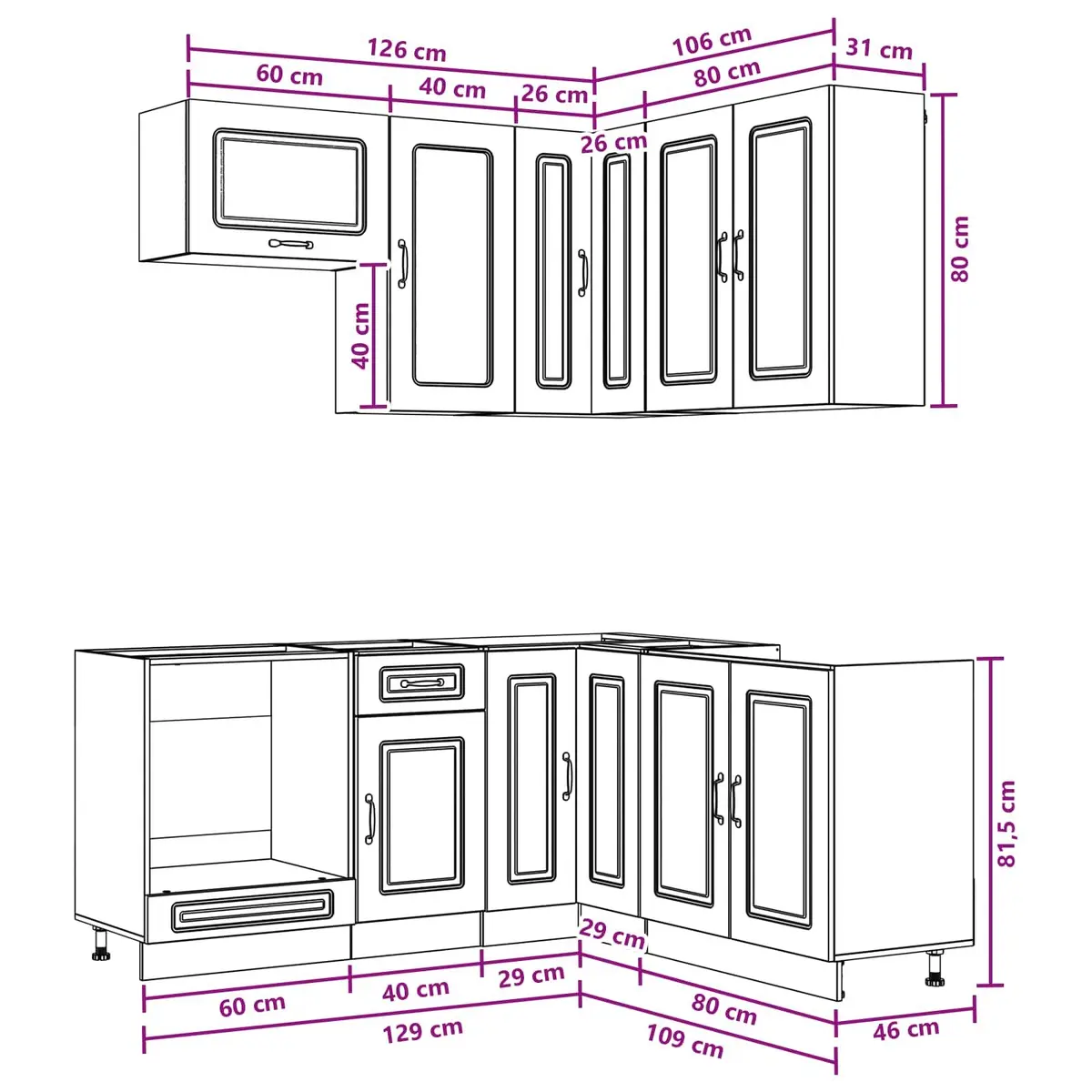 White Engineered Wood Kitchen Cabinet Unit