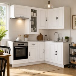 Reliable 8-Piece Kitchen Cabinet Set with Adjustable Storage