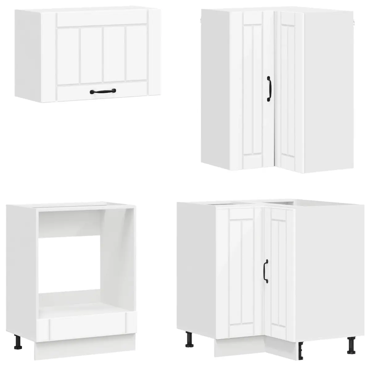 Kitchen Unit 8 Piece White Engineered Wood Modern Cabinet Storage Furniture