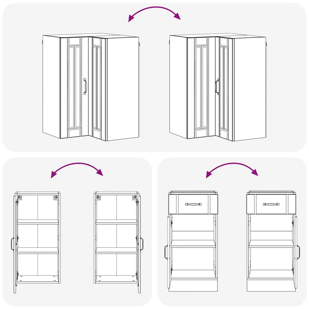 Kitchen Unit 8 Piece White Engineered Wood Modern Cabinet Storage Furniture