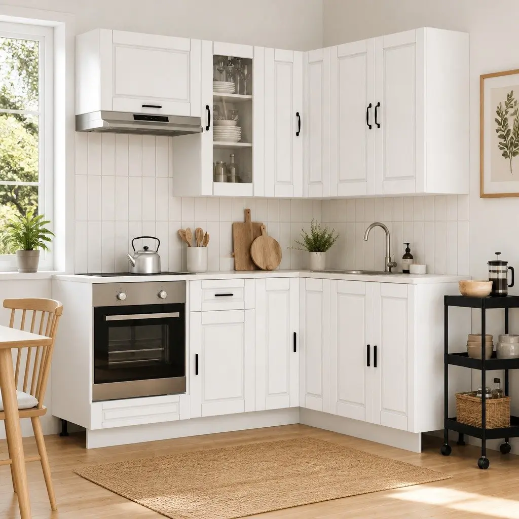 8 Piece Engineered Wood Kitchen Cabinet Set