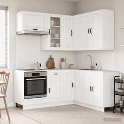 PORTO High Gloss White Kitchen Cabinet - 8-Piece Set