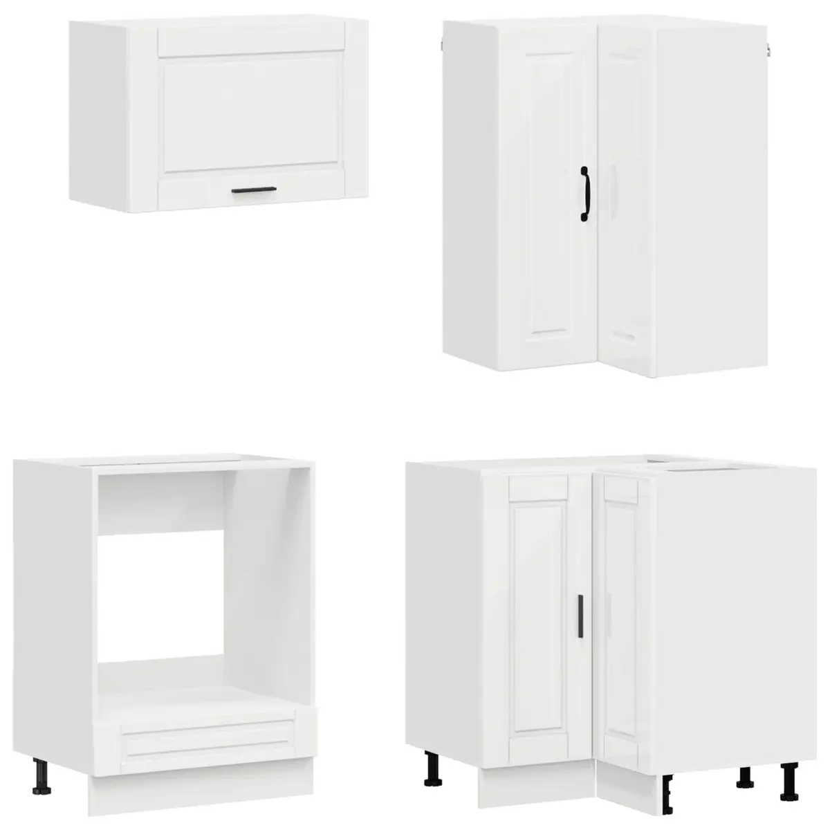 Kitchen Cabinet Unit 8 Piece High Gloss White Engineered Wood Storage