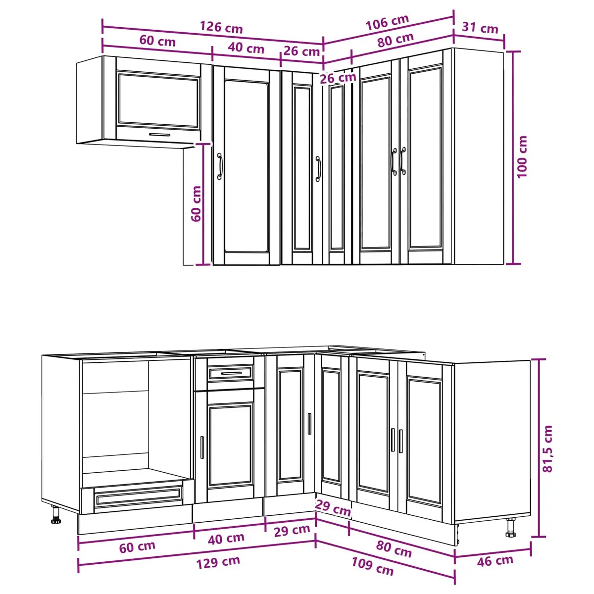 PORTO 8-Piece Kitchen Unit