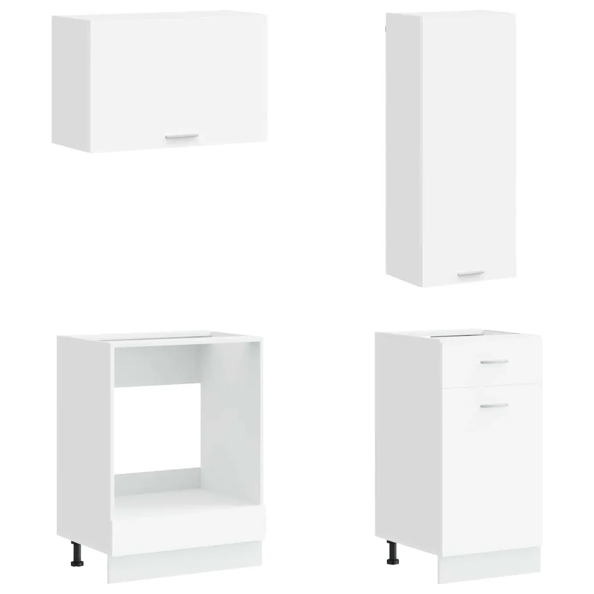 Kitchen Unit 8 Piece White Modern Storage Cabinet Organiser Engineered Wood