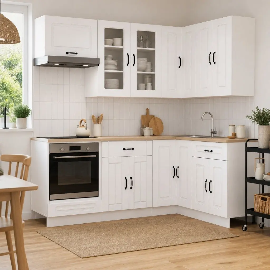8 Piece White Kitchen Storage Unit
