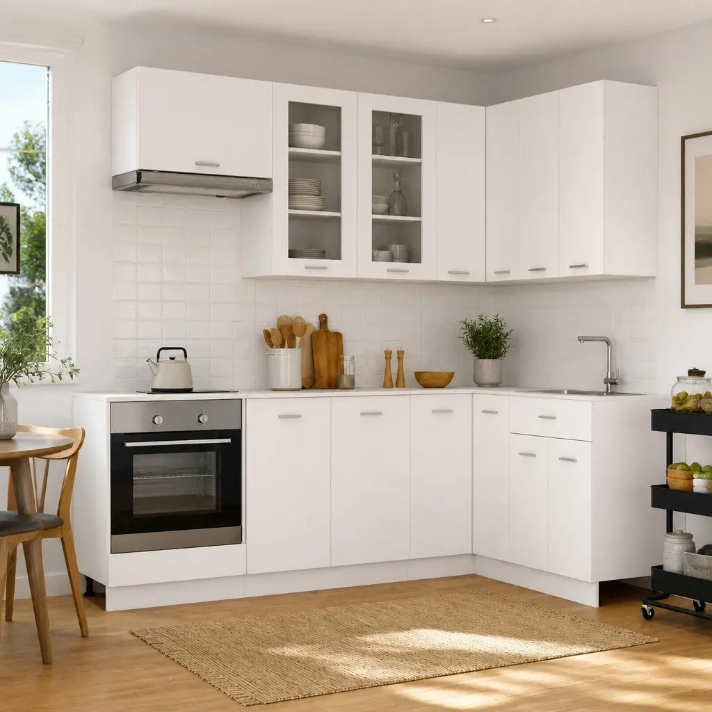 8-Piece Kitchen Cabinet Set in White