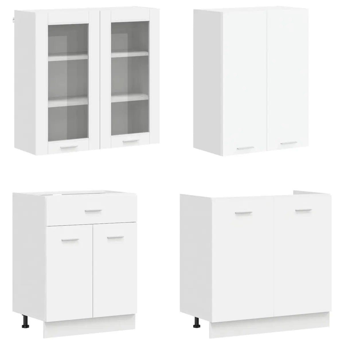 8-Piece Kitchen Cabinet Set in White