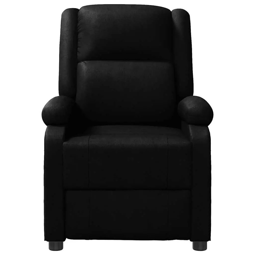 Reclining Electric Massage Chair Vibration 6 Points Black Faux Leather