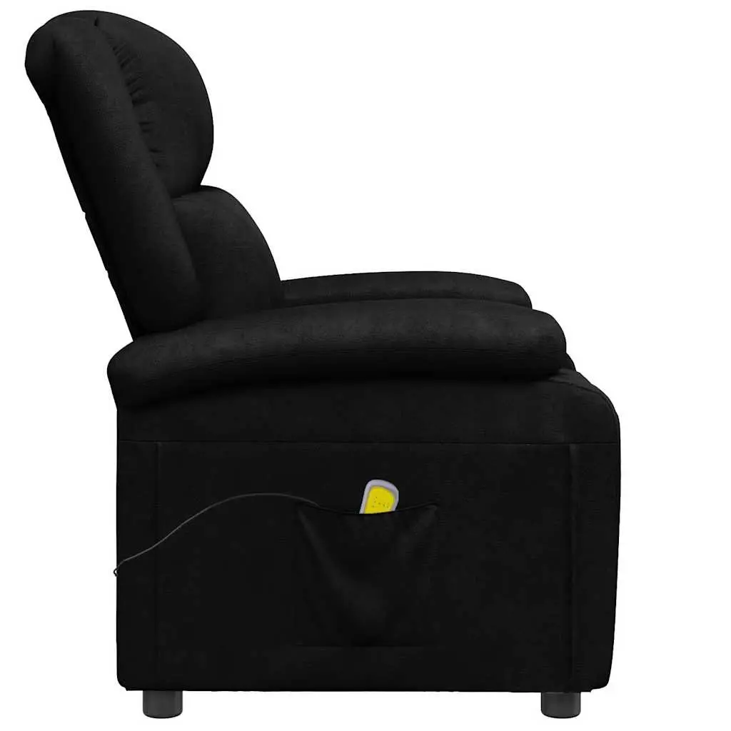 Reclining Electric Massage Chair Vibration 6 Points Black Faux Leather