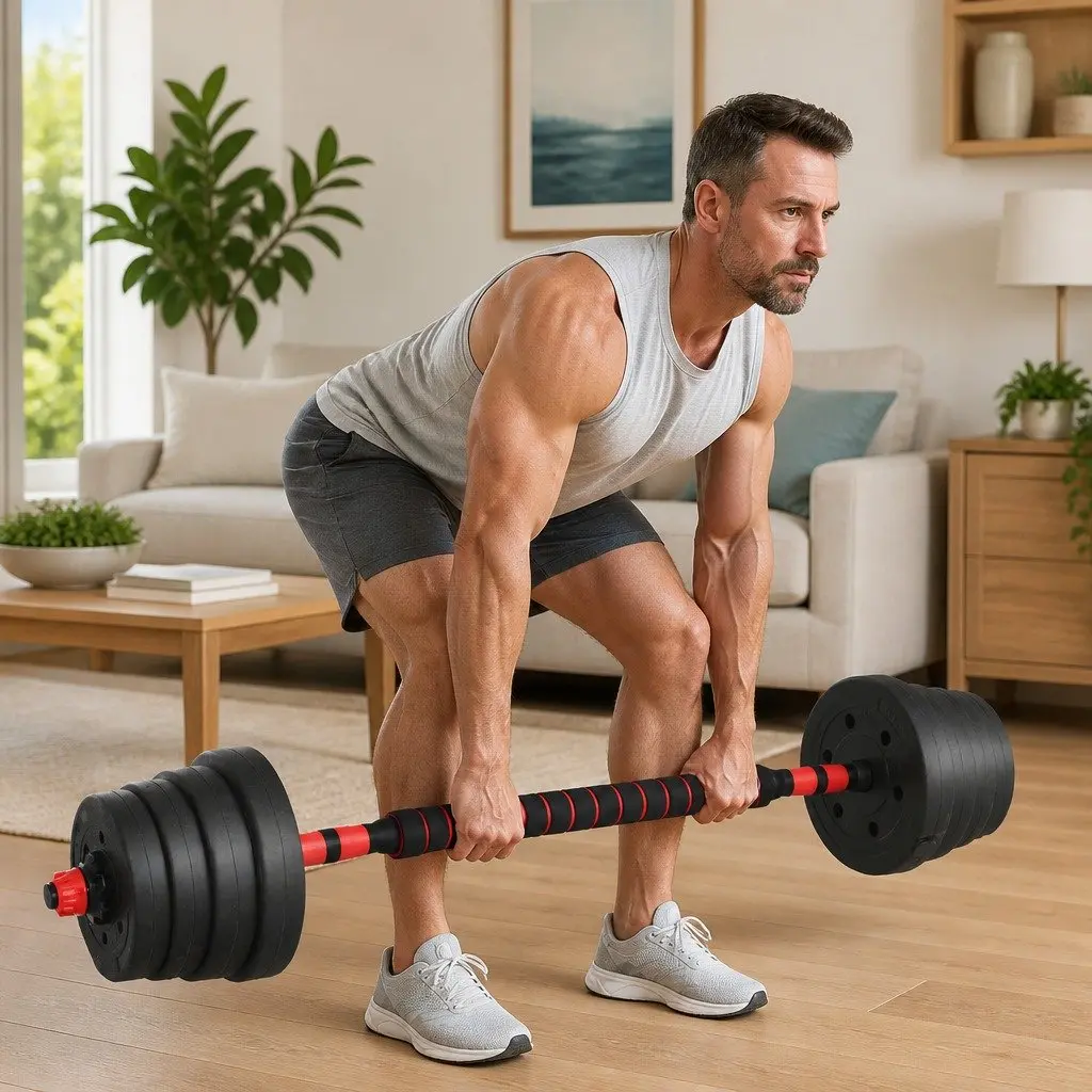 4-in-1 Adjustable Dumbbell Set Home Gym Weightlifting 40kg Black