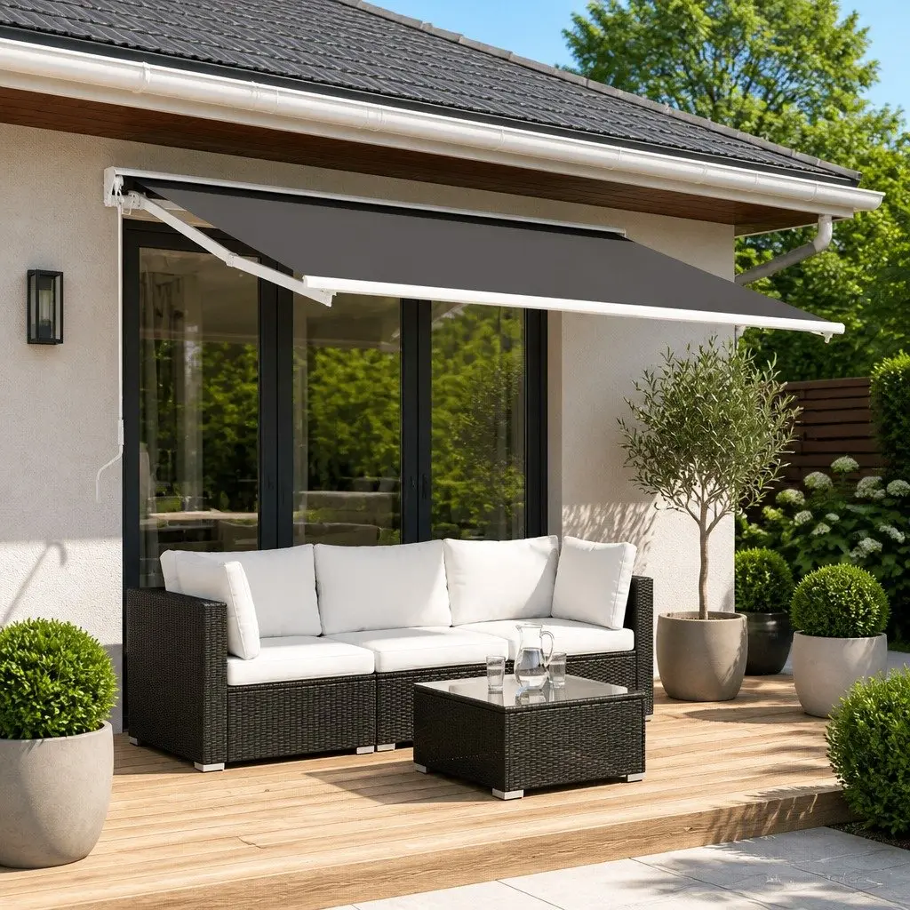 Awning Replacement Fabric Outdoor Shade Cloth 500 x 350 cm Anthracite Polyester