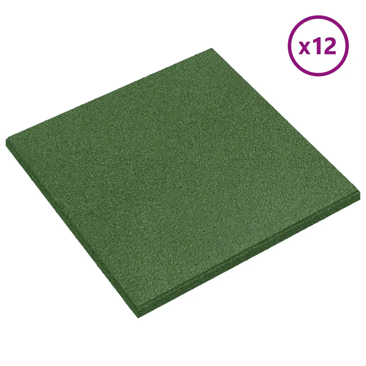 Fall Protection Tiles Green 50 x 50 cm Outdoor Garden Flooring Rubber 12 Piece