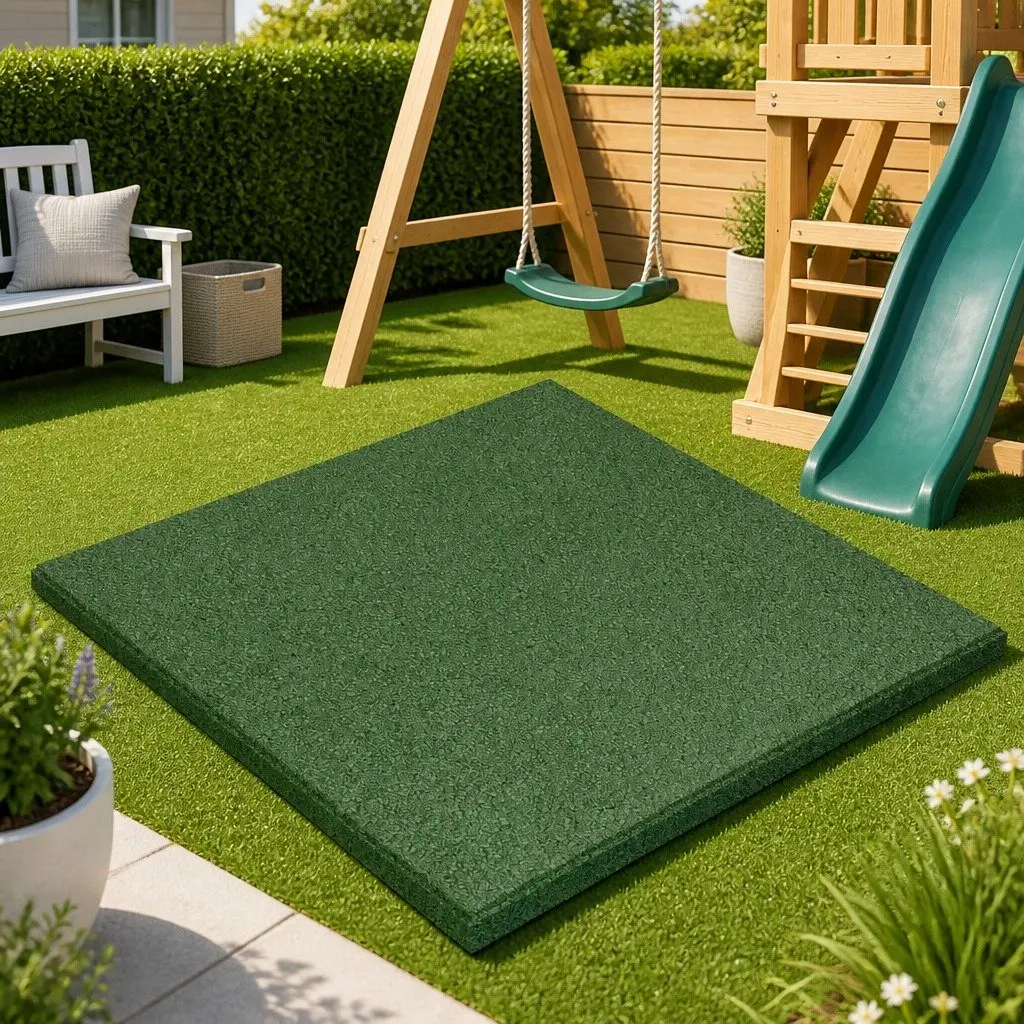 Fall Protection Tiles Outdoor Flooring 50 x 50 cm Green 18 Piece