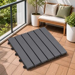 Reliable Grey Interlocking Decking Tiles 30 x 30 cm