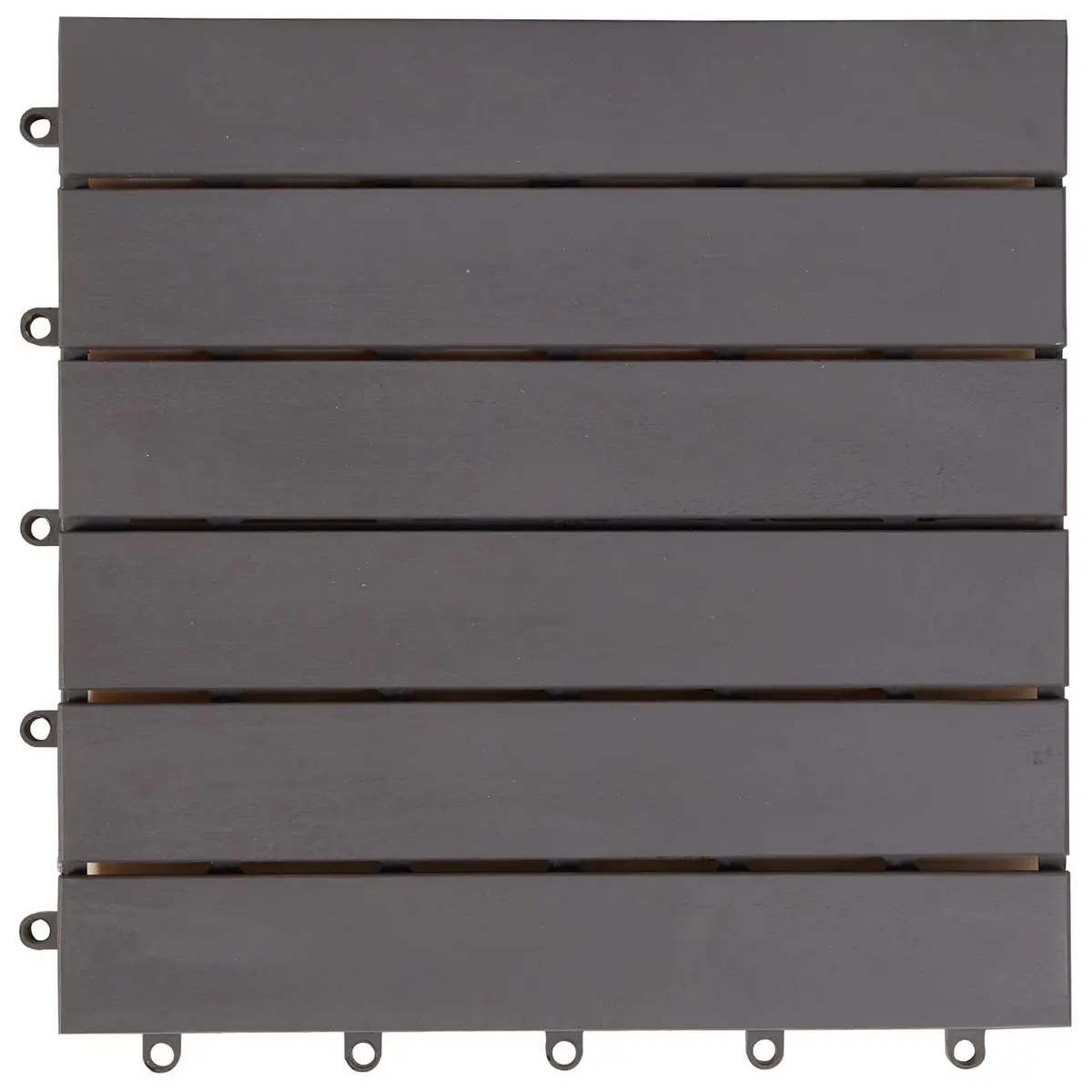 Decking Tile Interlocking Outdoor Patio 30 x 30 cm Grey Acacia Hardwood