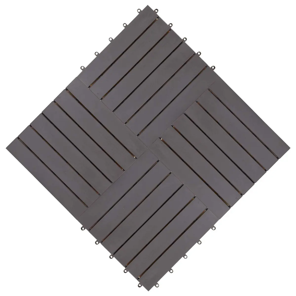 Decking Tile Interlocking Square Outdoor Patio 30x30 cm Grey Acacia Wood 30 Piece