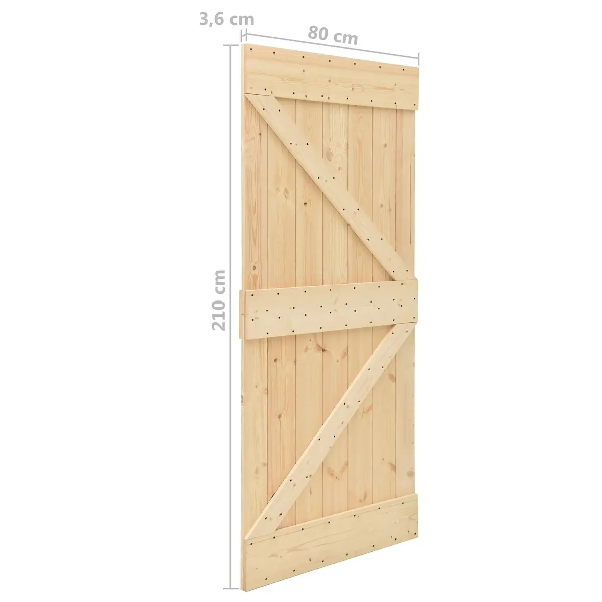 Sliding Door Natural Brown Solid Pine Wood Room Divider 80 x 210 cm