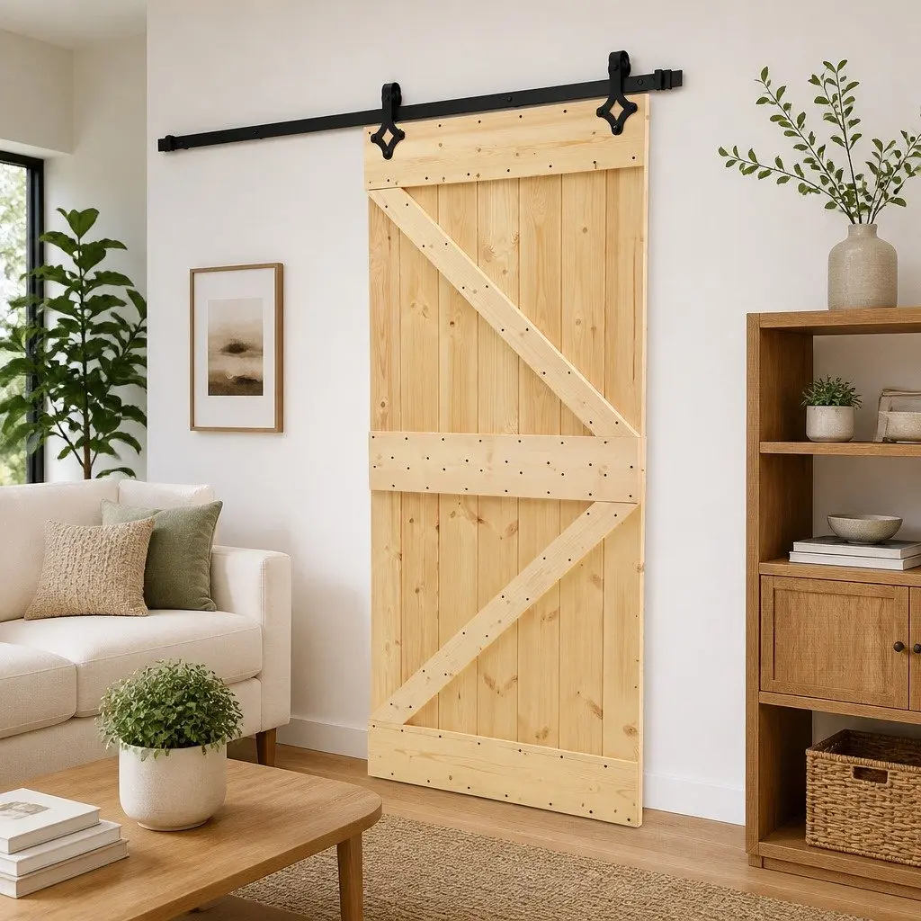 Sliding Door 100 x 210 cm Made from Solid Pine