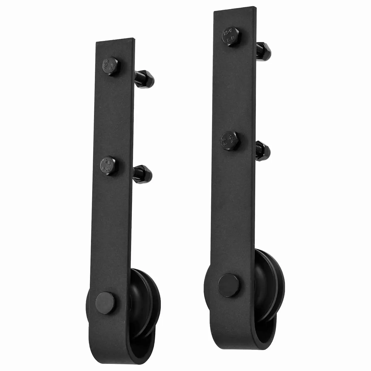 Sliding Door Natural Black Solid Pine Wood Modern Interior Room Divider 2 Piece