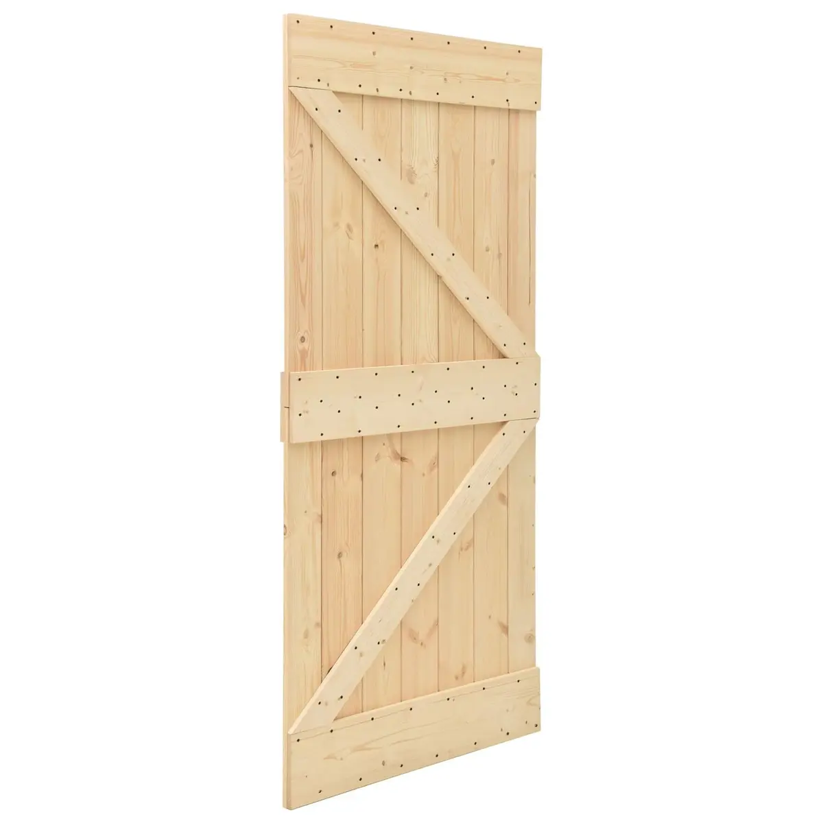 Sliding Door 2 pcs 100 x 210 cm Solid Pine Wood Brown Modern Interior