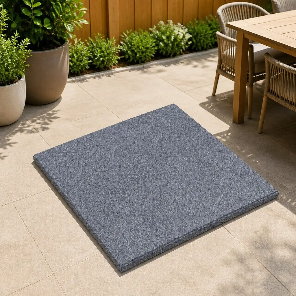 Fall Protection Tiles Outdoor Rubber Flooring Safety Mats 50 x 50 cm Grey 24 Piece