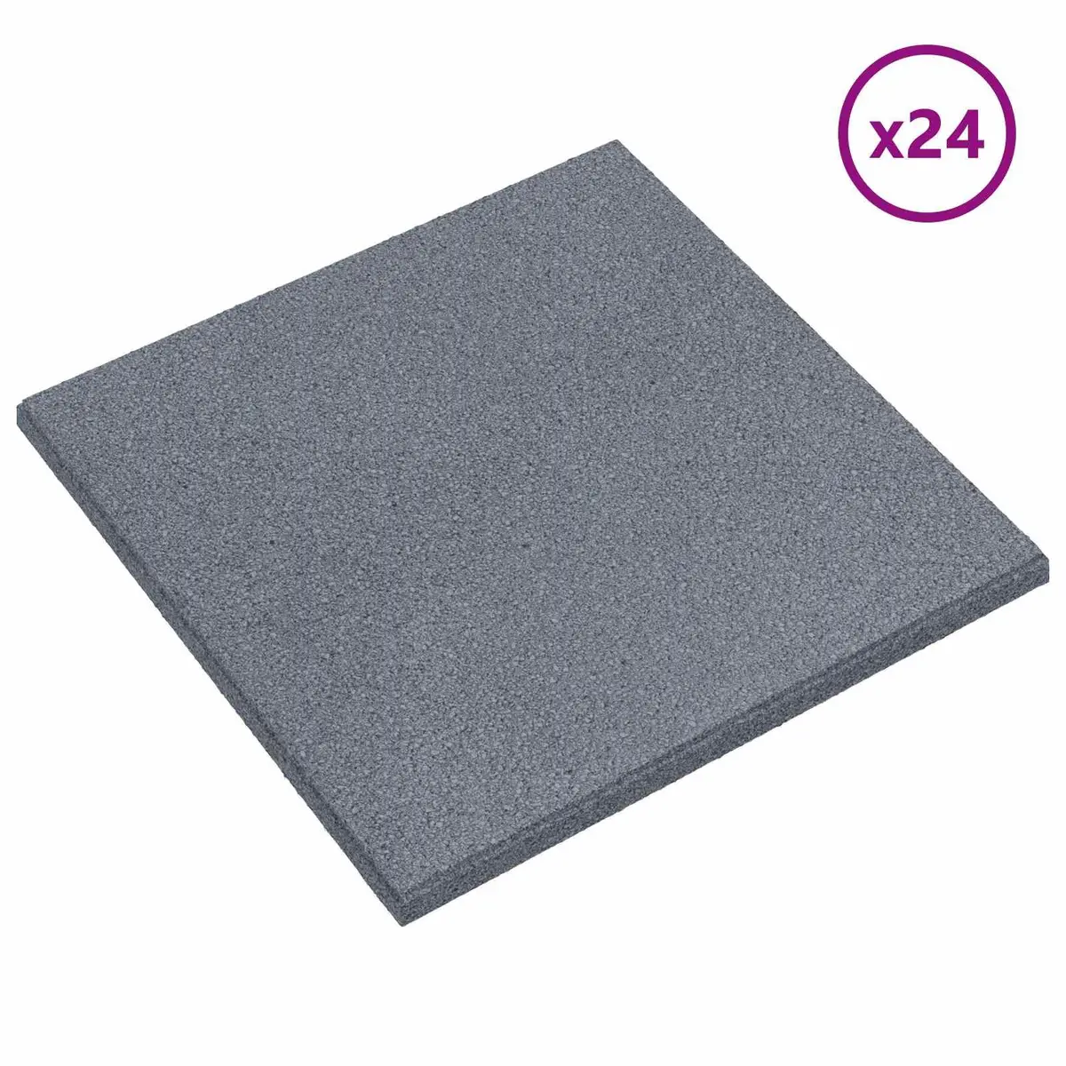 Fall Protection Tiles Outdoor Rubber Flooring Safety Mats 50 x 50 cm Grey 24 Piece