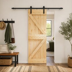 Warm Sliding Door Room Divider 70x210cm Pine Wood