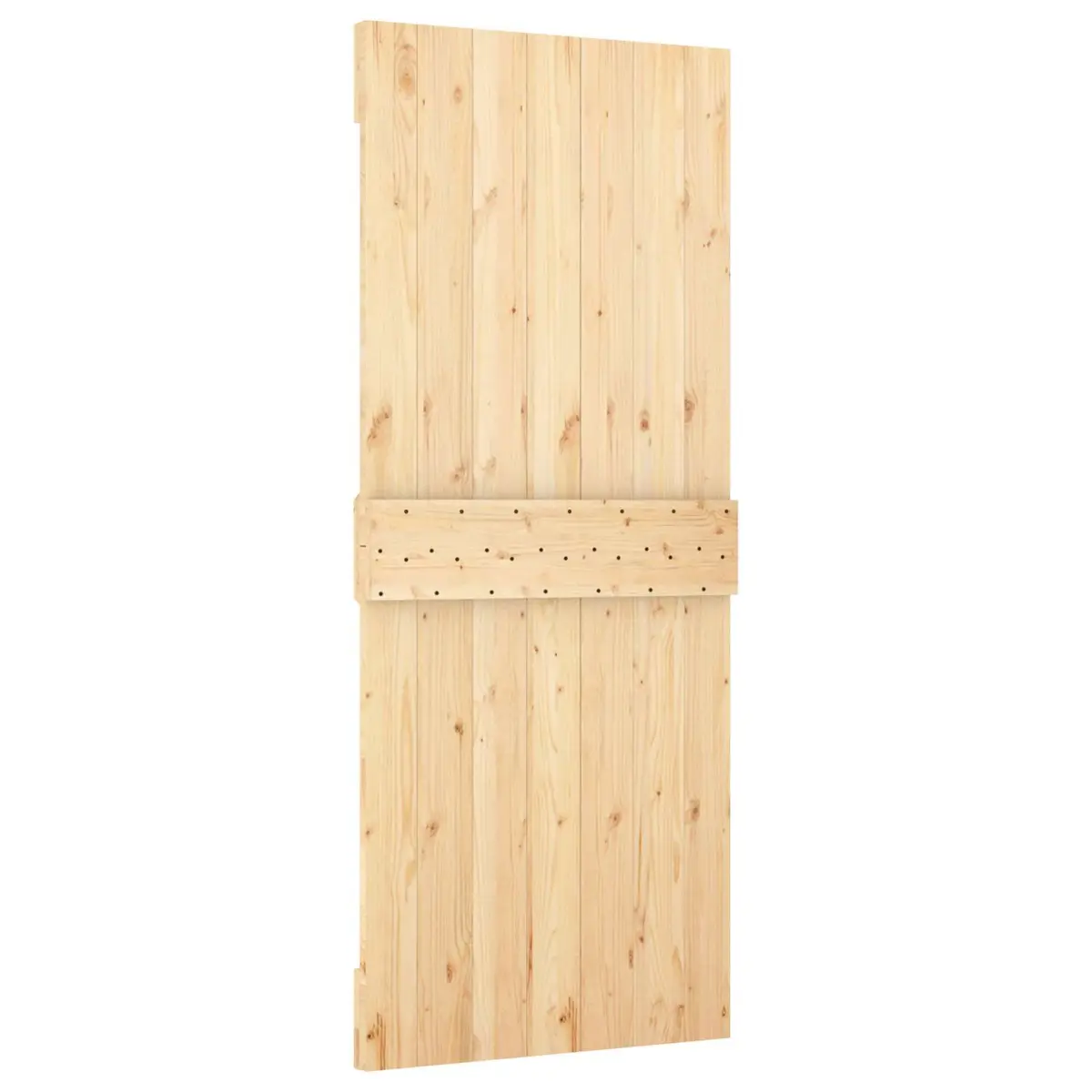 Sliding Door Solid Pine Wood Space-Saving 85 x 210 cm Brown