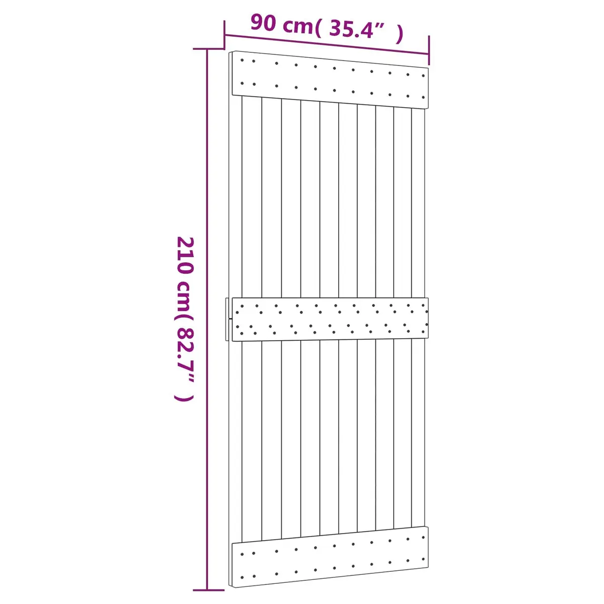 Sliding Door Natural Brown Pine Wood Modern Space-Saving Interior 90 x 210 cm