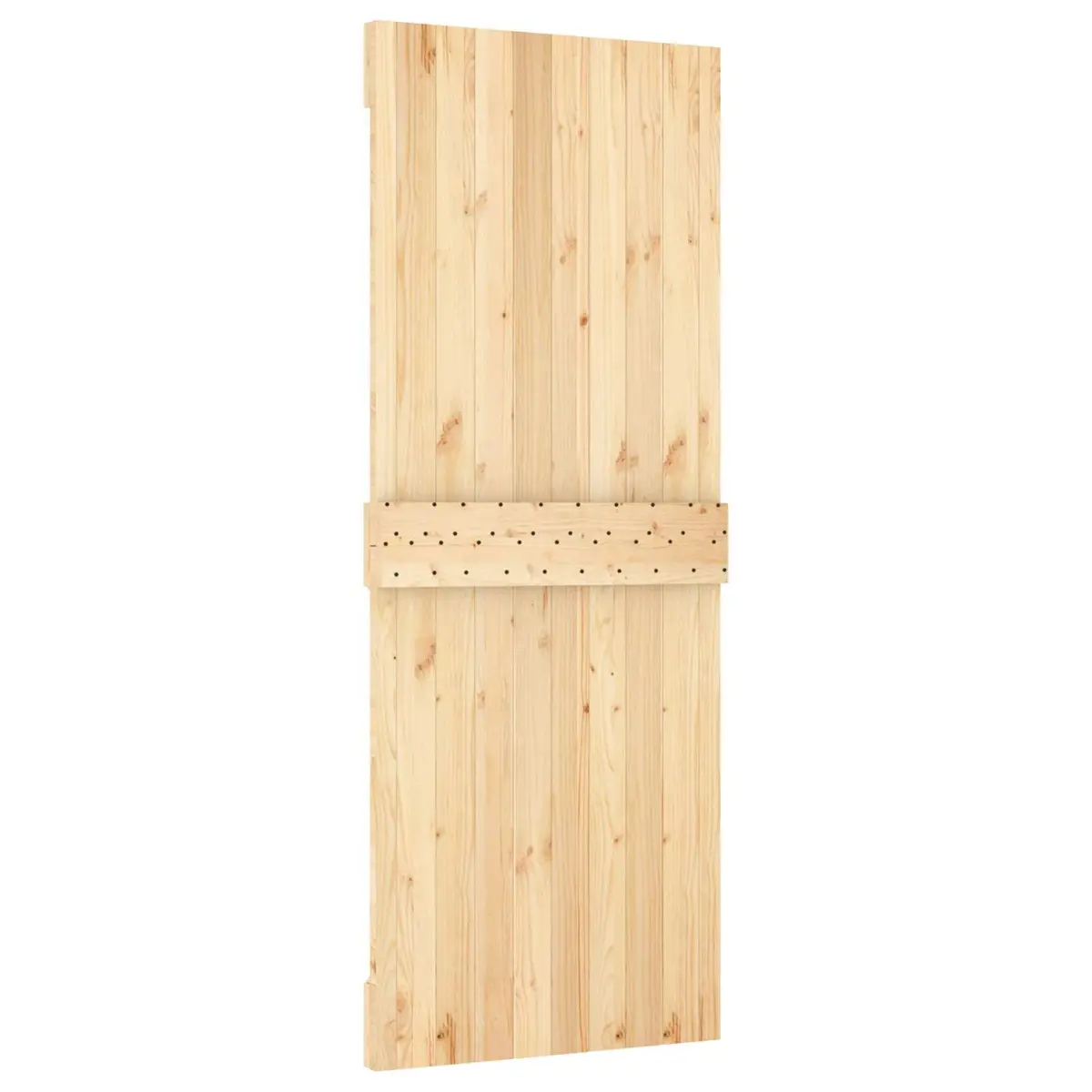 Sliding Door Natural White 80x210cm Solid Pine Wood Space-Saving Modern Interior
